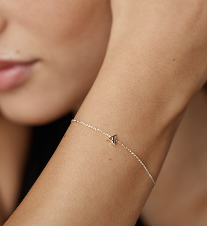 Sterling Silver Initial A Chain Bracelet - Monica Vinader
