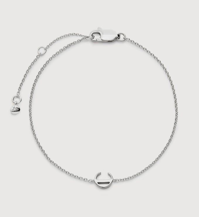 Sterling Silver Initial C Chain Bracelet - Monica Vinader