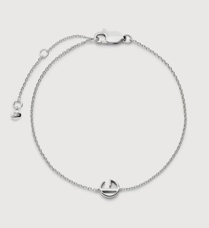 Sterling Silver Initial G Chain Bracelet - Monica Vinader