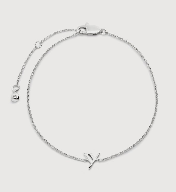 Sterling Silver Initial I Chain Bracelet - Monica Vinader