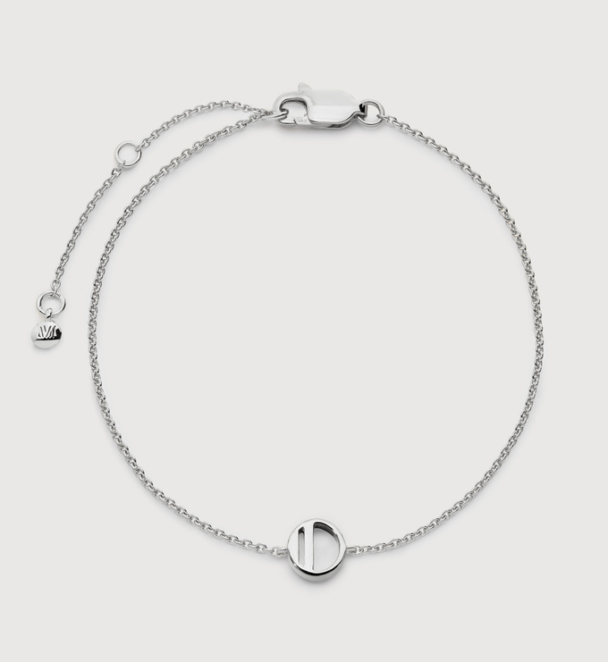 Sterling Silver Initial O Chain Bracelet - Monica Vinader