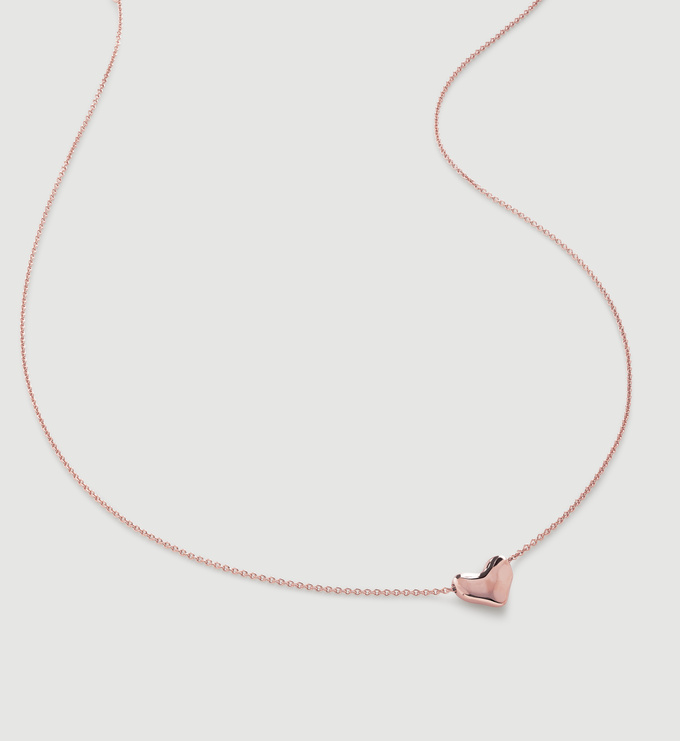 Rose Gold Vermeil Heart Chain Necklace - Monica Vinader