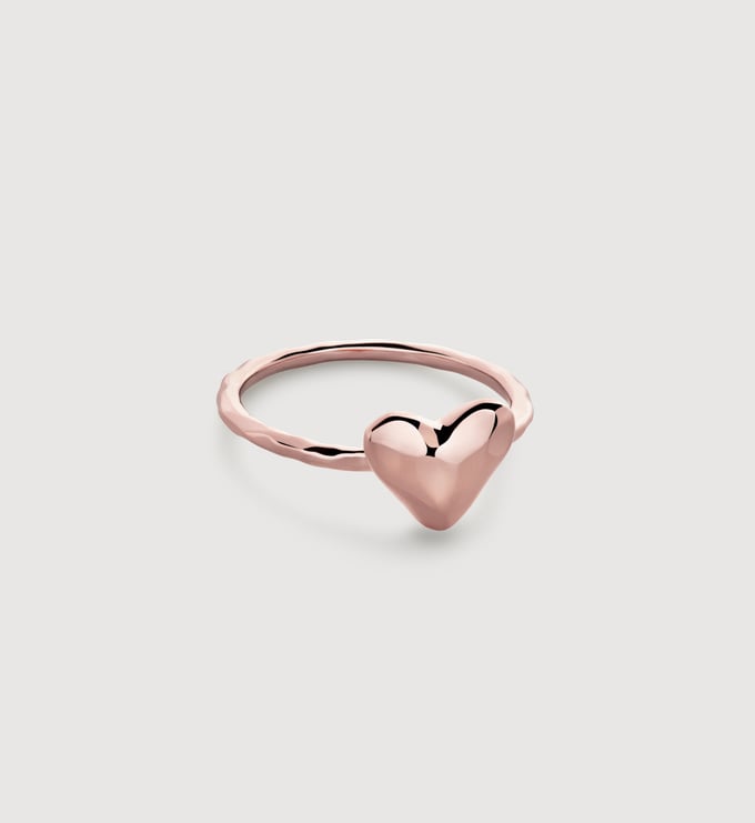 Rose Gold Vermeil Heart Stacking Ring - Monica Vinader