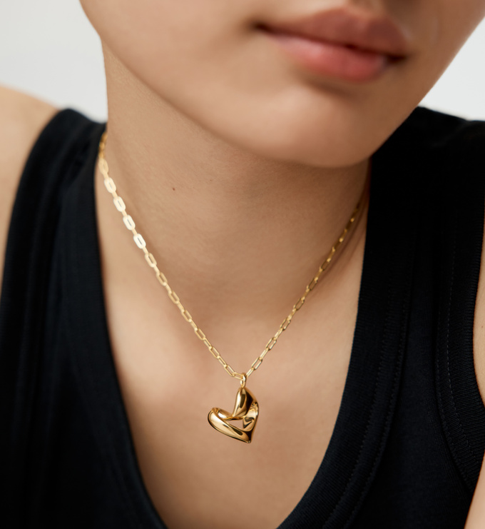 Infinity Heart Paperclip Chain Necklace - Monica Vinader