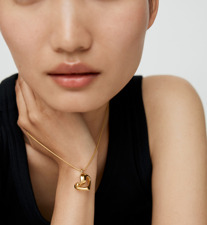 Infinity Heart Snake Chain Necklace - Monica Vinader