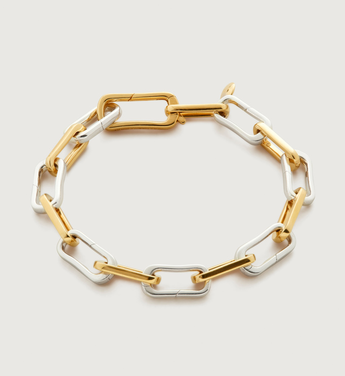 Gold Vermeil Alta Capture Mixed Metal Charm Bracelet - Monica Vinader