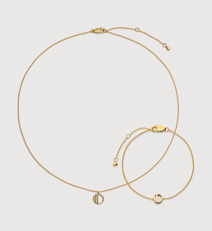 Initial O Chain Bracelet & Necklace Set - Monica Vinader