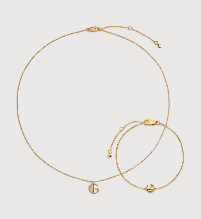 Initial G Chain Bracelet & Necklace Set - Monica Vinader