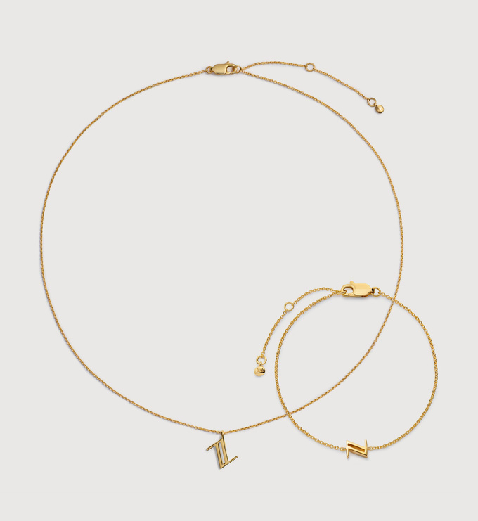 Initial Z Chain Bracelet & Necklace Set - Monica Vinader