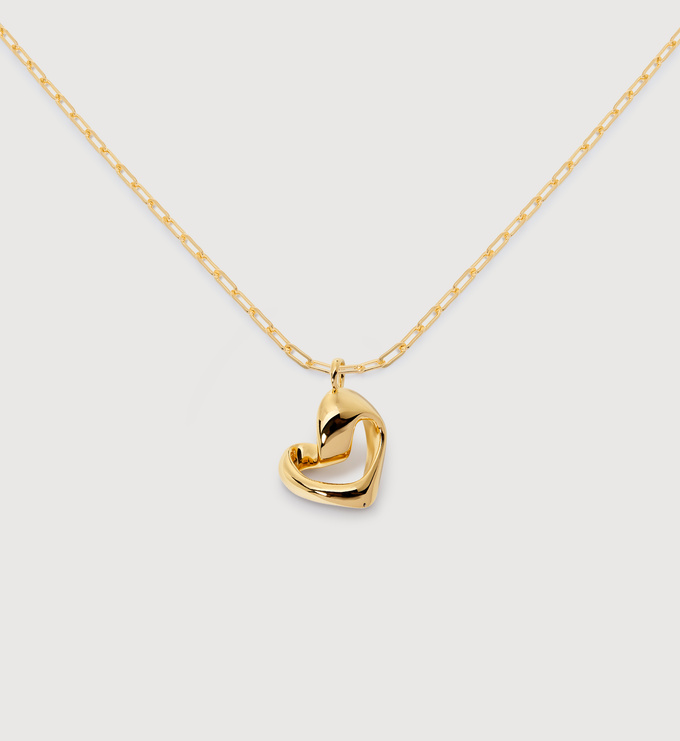 Infinity Heart Paperclip Chain Necklace - Monica Vinader