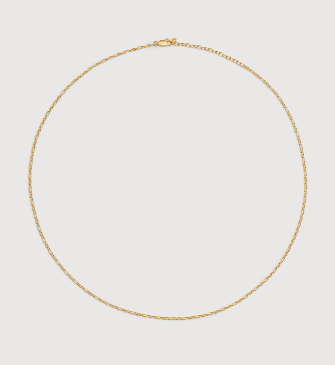 Gold Vermeil Textured Link Chain Necklace 22' - Monica Vinader