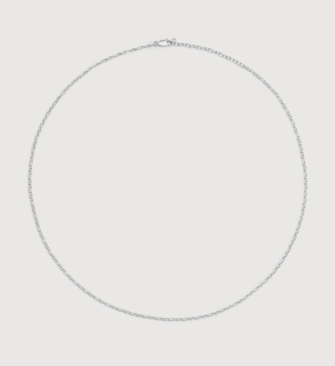 Sterling Silver Textured Link Chain Necklace 22' - Monica Vinader