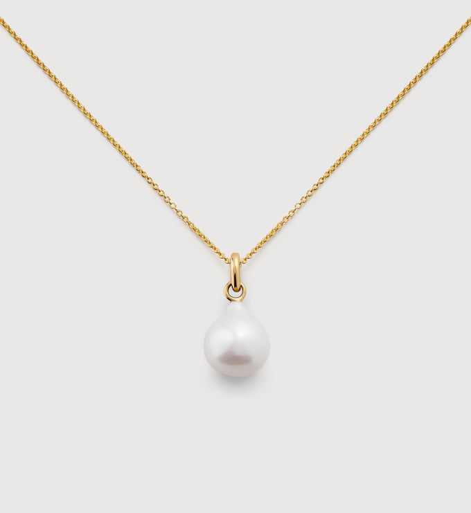Baroque Pearl Small Charm Necklace - Monica Vinader