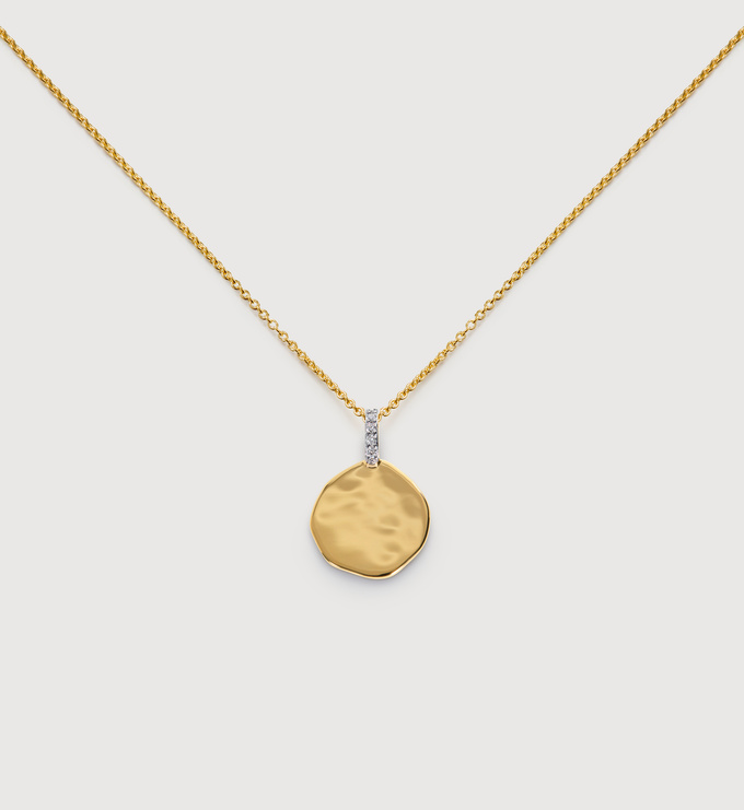 Diamond Coin Chain Necklace - Monica Vinader