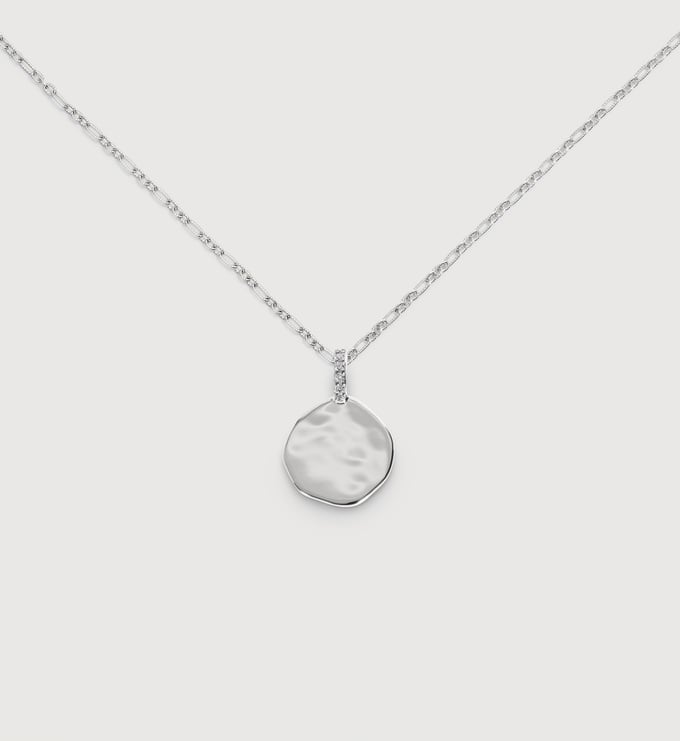 Sterling Silver Diamond Coin Chain Necklace Set - Monica Vinader