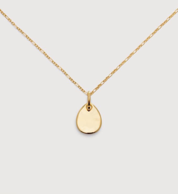 Ziggy Petal Pendant Textured Chain Necklace - Monica Vinader