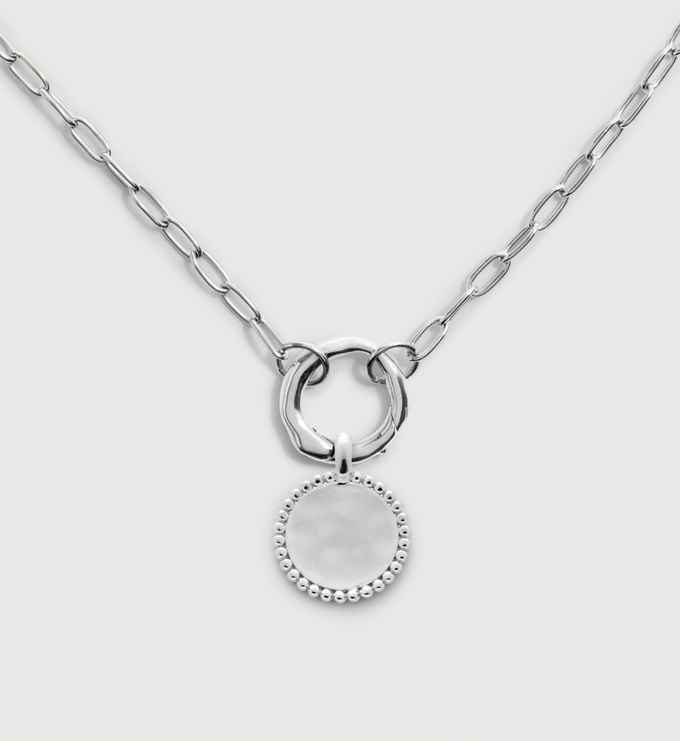 Sterling Silver Deia Beaded Pendant Charm Necklace - Monica Vinader