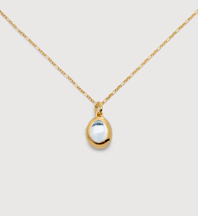 April Birthstone Locket Chain Necklace - Monica Vinader