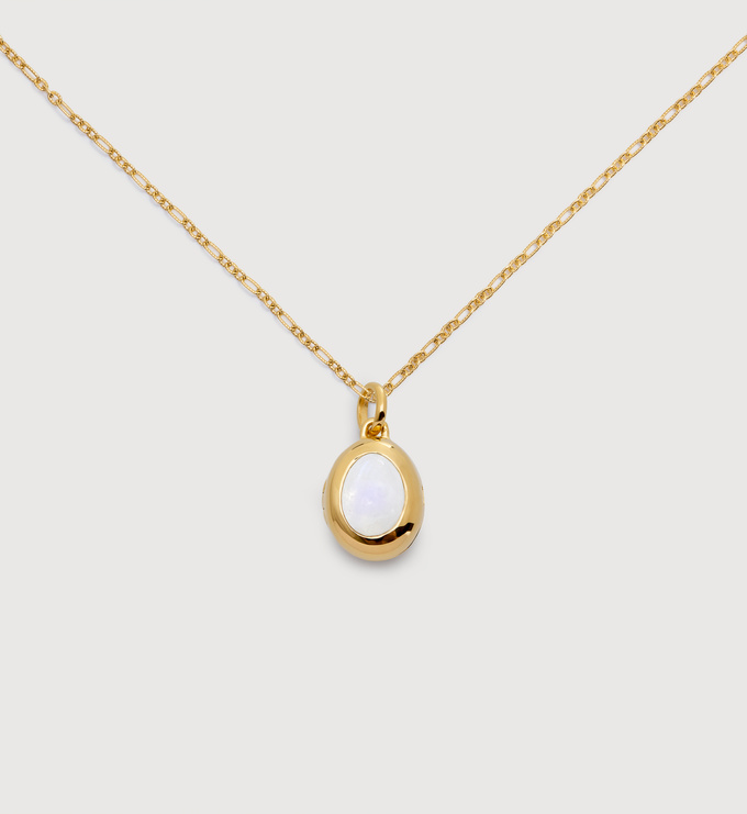 June Birthstone Locket Chain Necklace - Monica Vinader