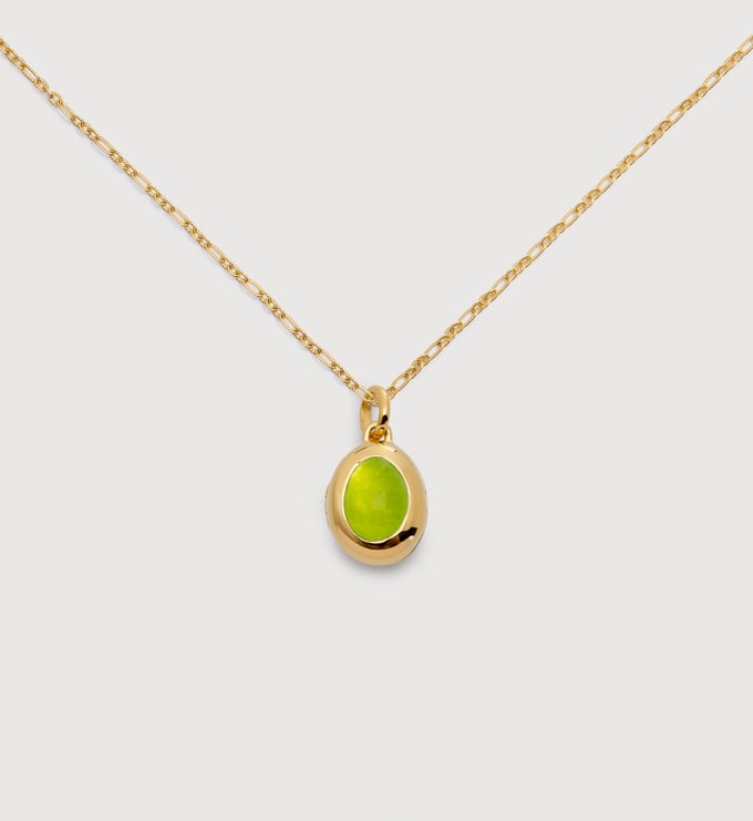 August Birthstone Locket Chain Necklace - Monica Vinader