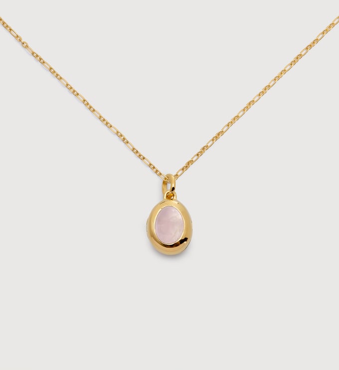 October Birthstone Locket Chain Necklace - Monica Vinader