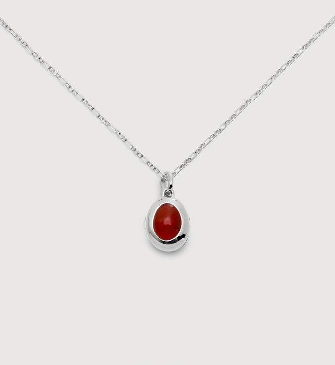 Sterling Silver January Birthstone Locket Chain Necklace - Monica Vinader