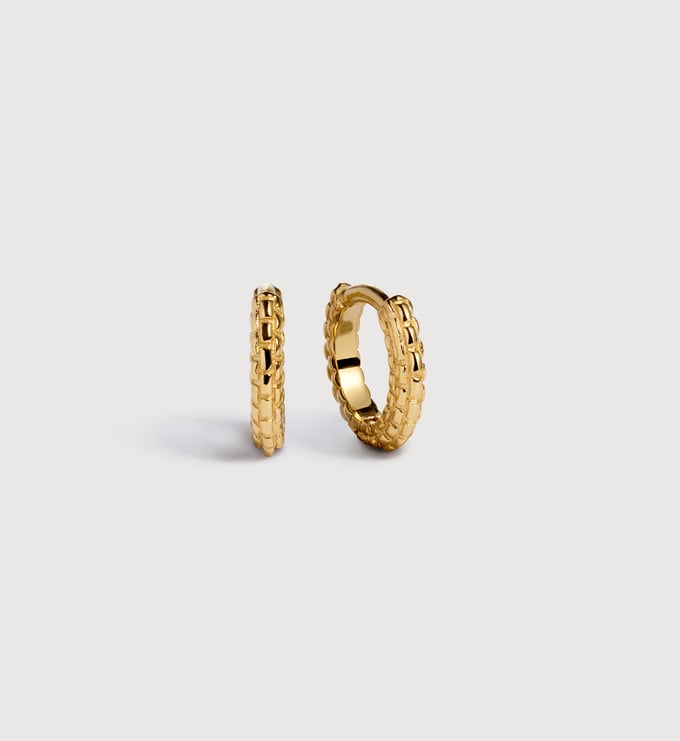 Gold Vermeil Heirloom Mini Huggie Earrings - Monica Vinader