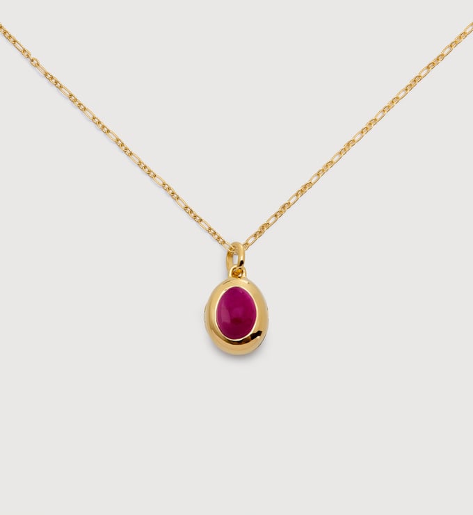 July Birthstone Locket Chain Necklace - Monica Vinader