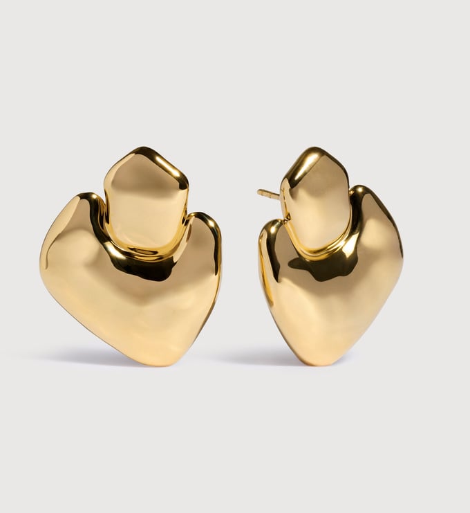 Gold Vermeil Odyssey Bold Stud Earrings - Monica Vinader