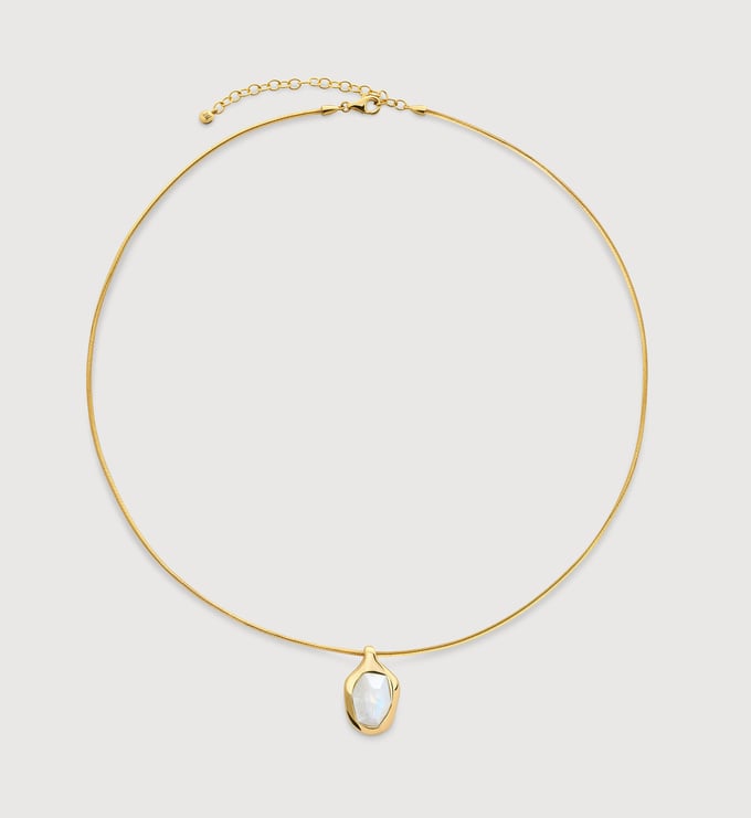 Gold Vermeil Odyssey Gemstone Chain Necklace - Moonstone - Monica Vinader