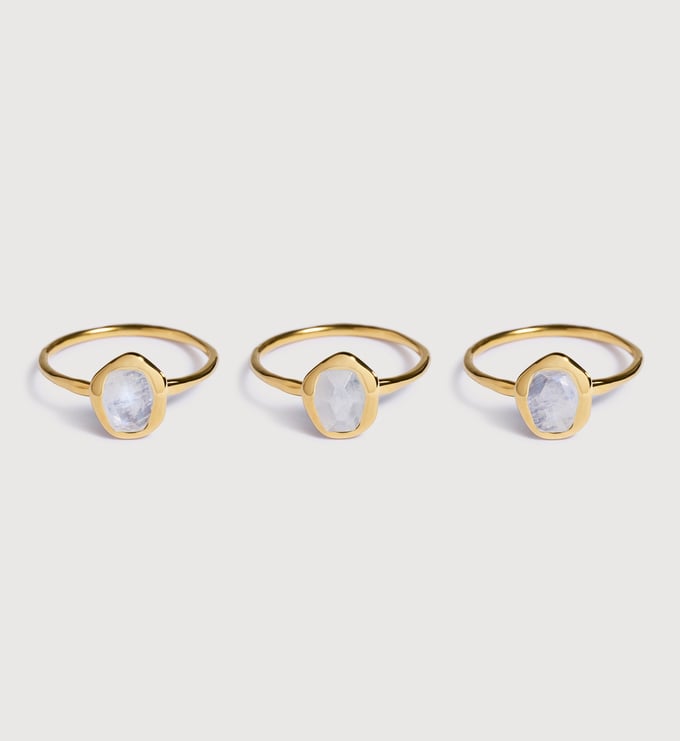 Gold Vermeil Odyssey Gemstone Ring - Moonstone - Monica Vinader