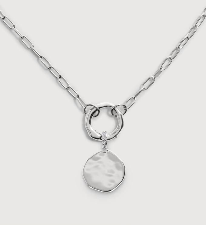 Diamond Coin Charm Necklace - Monica Vinader