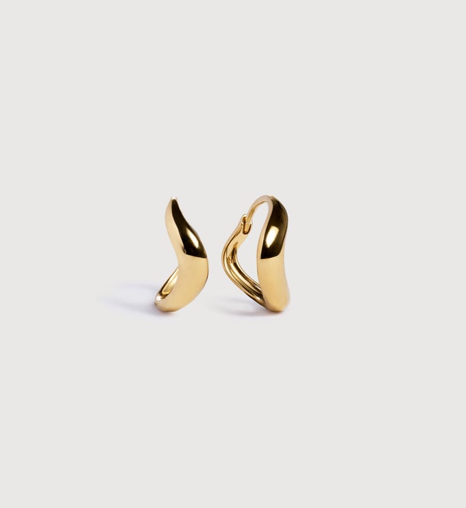Gold Vermeil Swirl Huggie Earrings - Monica Vinader