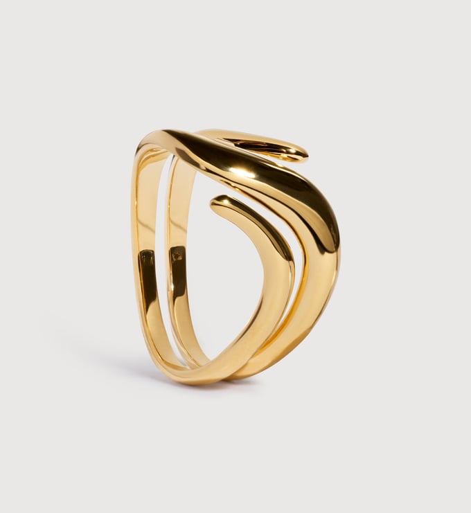 Gold Vermeil Swirl Wrap Ring - Monica Vinader