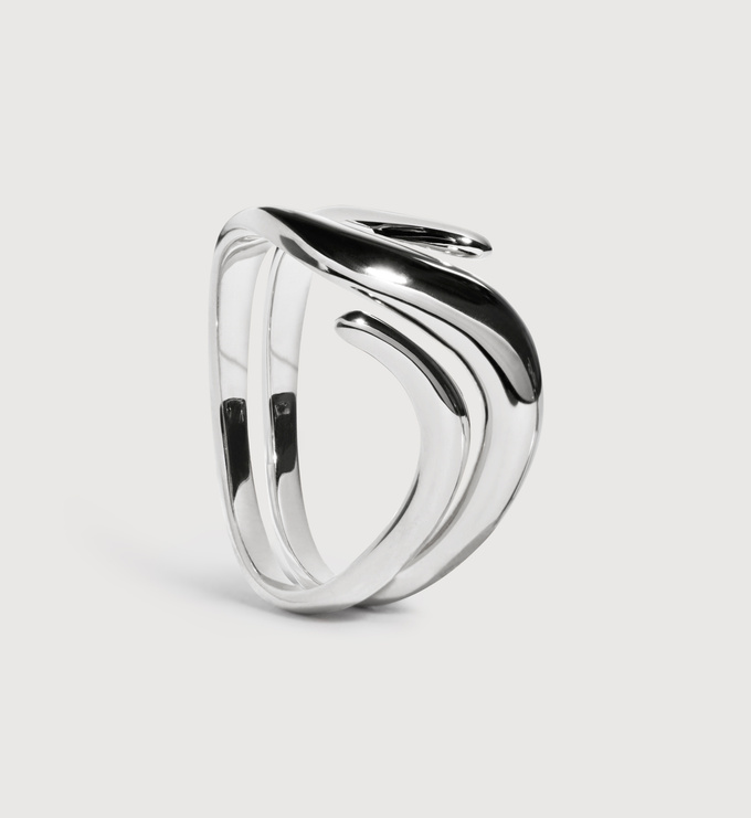 Sterling Silver Swirl Wrap Ring - Monica Vinader