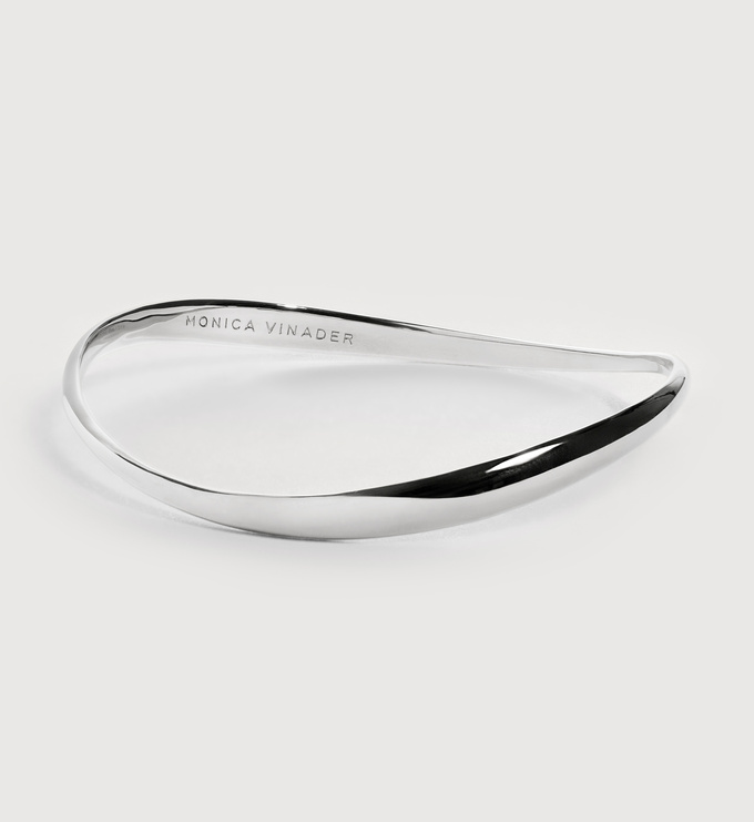 Sterling Silver Swirl Bangle - Monica Vinader