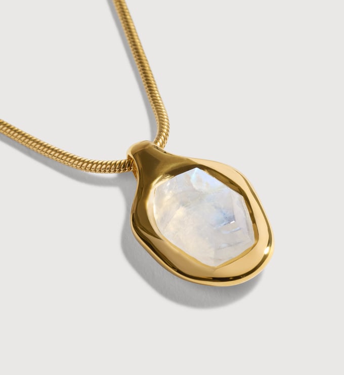 Gold Vermeil Odyssey Gemstone Chain Necklace - Moonstone - Monica Vinader