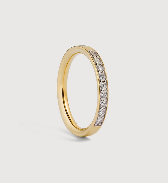 Gold Vermeil Essential Pavé Diamond Ring - Lab Grown Diamond - Monica Vinader