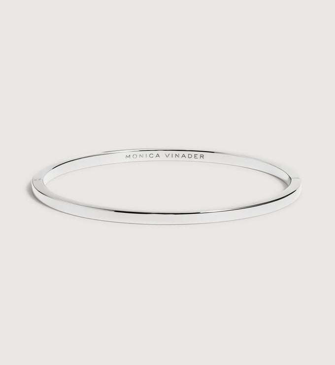 Sterling Silver Essential Slim Bangle - Monica Vinader