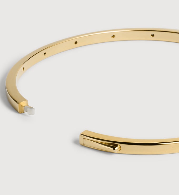 Essential Diamond Station Bangle in 18k Gold Vermeil on Sterling