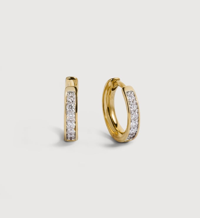 Gold Vermeil Essential Diamond Huggie Earrings - Lab Grown Diamond - Monica Vinader