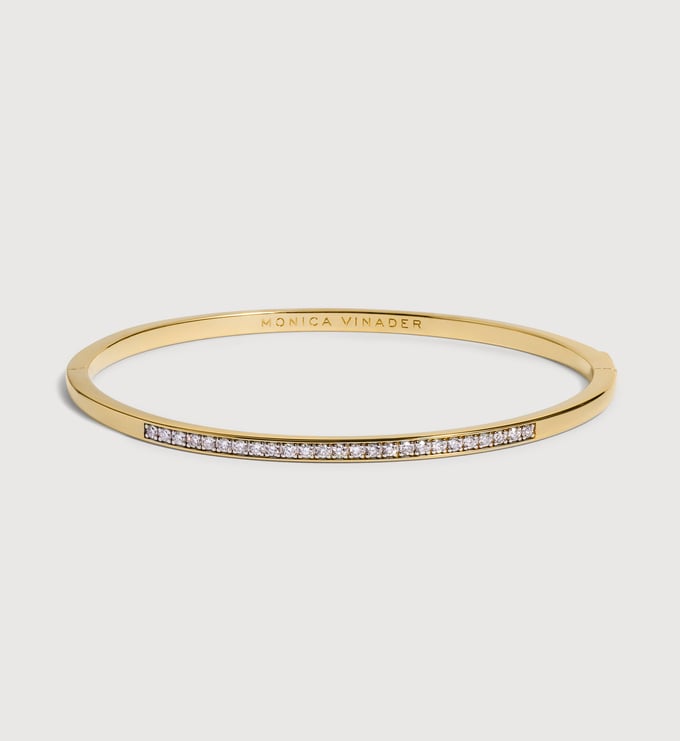Gold Vermeil Essential Diamond Bangle - Lab Grown Diamond - Monica Vinader