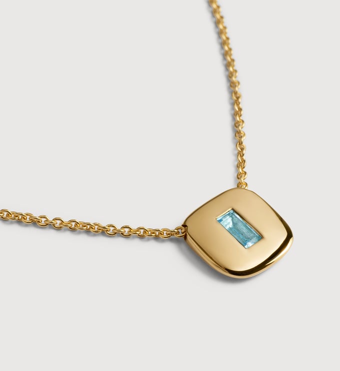 Gold Vermeil Gemdrop Chain Necklace - Blue Topaz - Monica Vinader