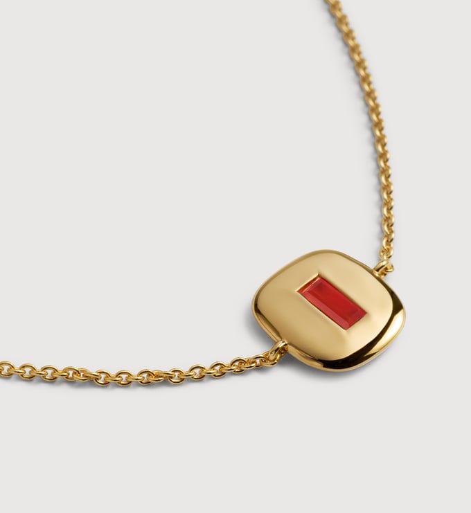 Gold Vermeil Gemdrop Chain Bracelet - Red Onyx - Monica Vinader