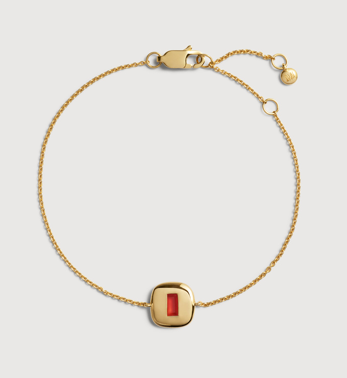 Gold Vermeil Gemdrop Chain Bracelet - Red Onyx - Monica Vinader