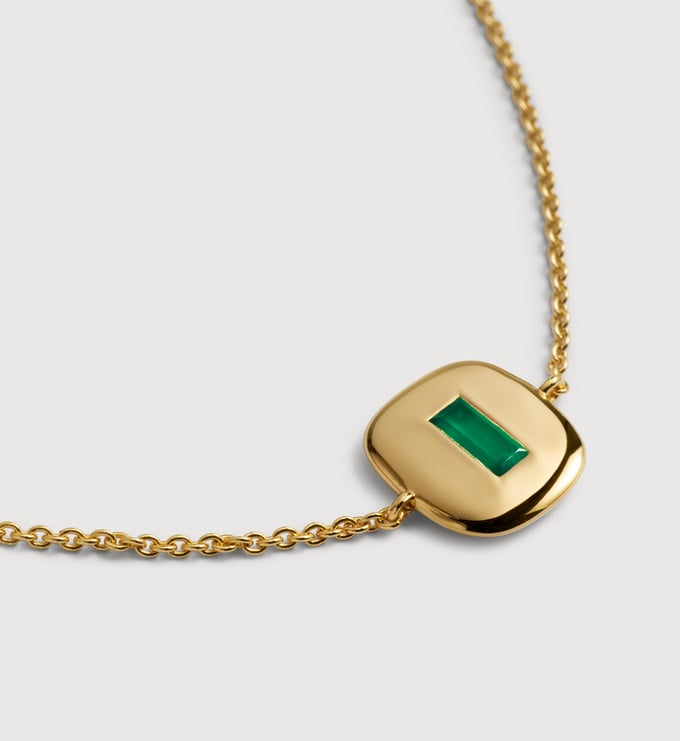 Gold Vermeil Gemdrop Chain Bracelet - Green Onyx - Monica Vinader