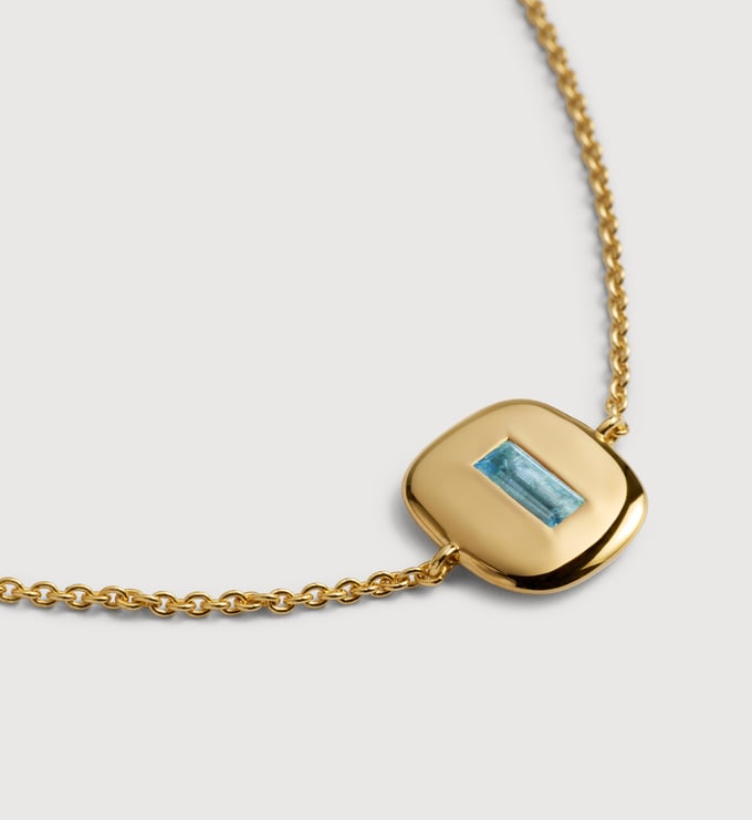 Gold Vermeil Gemdrop Chain Bracelet - Blue Topaz - Monica Vinader