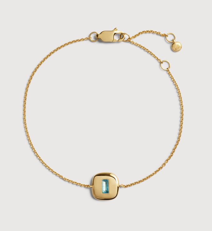 Gold Vermeil Gemdrop Chain Bracelet - Blue Topaz - Monica Vinader
