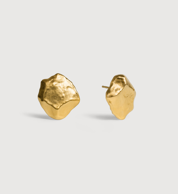 Gold Vermeil Fragments Large Stud Earrings - Monica Vinader