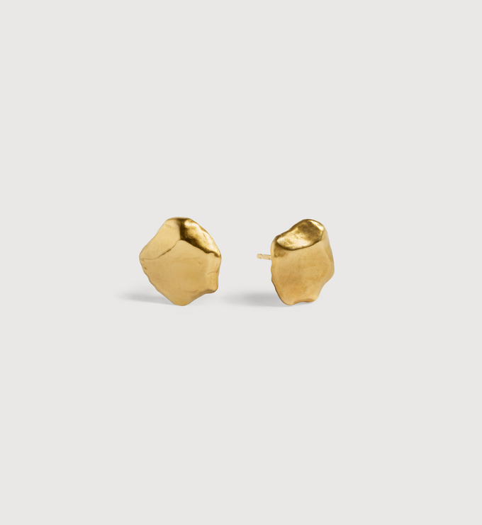 Gold Vermeil Fragments Stud Earrings - Monica Vinader
